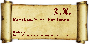 Kecskeméti Marianna névjegykártya